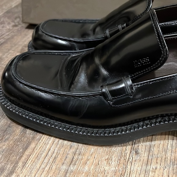 BOSS - Hugo Boss Men’s black leather loafers - Size:7.5 - Picture 7 of 7